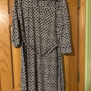 Tommy Hilfiger Blue and Tan Geometric Dress